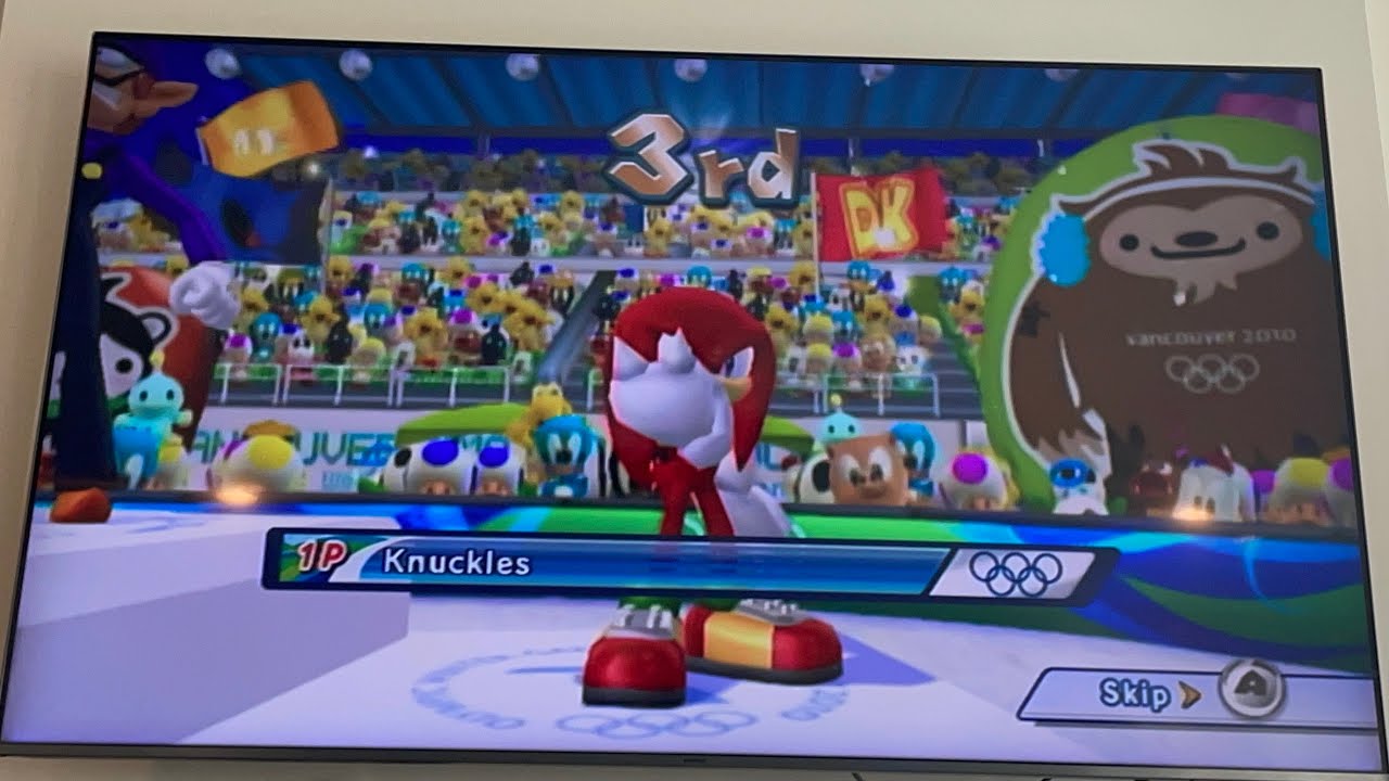 Alpine skiing downhill and ski cross gameplay in Mario and sonic at the Winter Olympic Games 