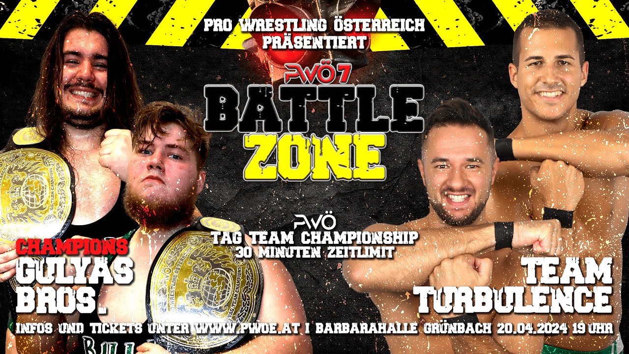 TAG TEAM CHAMPIONSHIP: Gulyas Bros. (c) vs. Team Turbulence | PWÖ Chapter 7: Battle Zone 20.04.2024