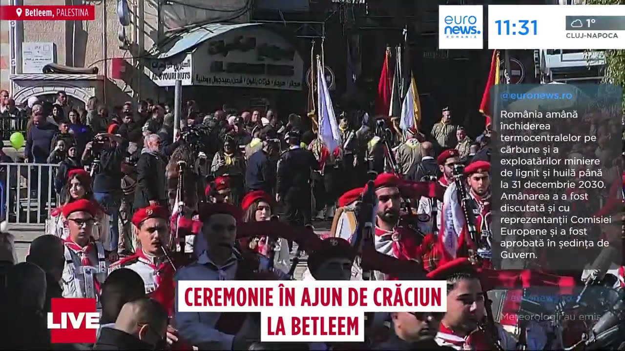 Ceremonie &icirc;n Ajun de Crăciun la Betleem