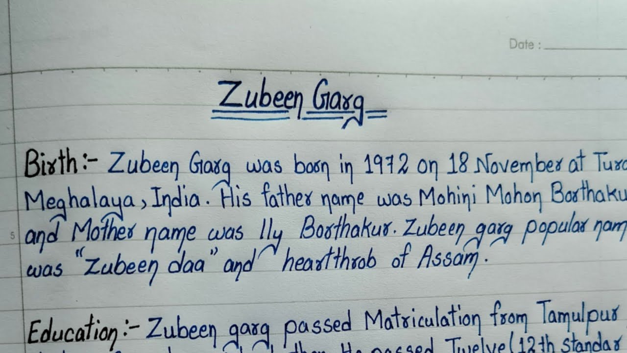 Zubeen Garg's Essay || Biography Of ZubeenGarg || ❣️