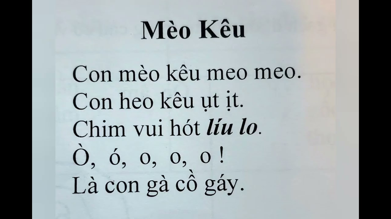BIN&BIN | 2 poems and a song | Con mèo, Mèo kêu và Con gà trống