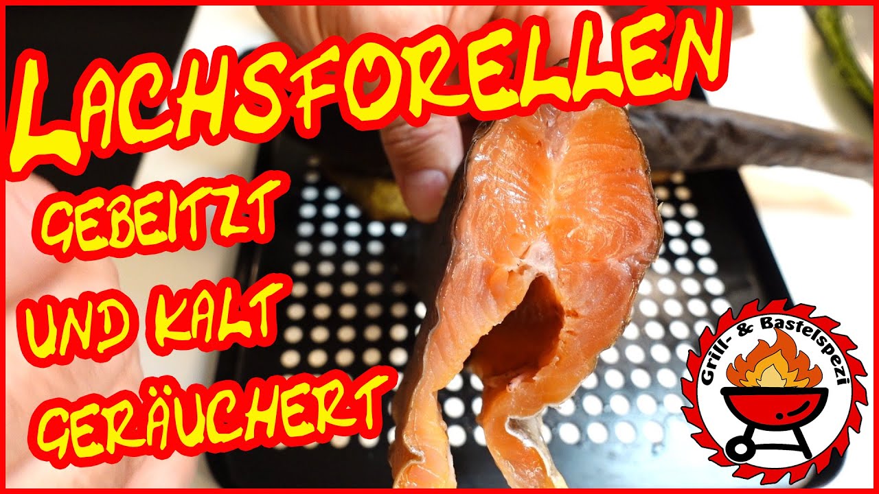 ganze Lachsforellen kalt geräuchert - Cold smoked salmon trout - Лосось холодного копчения