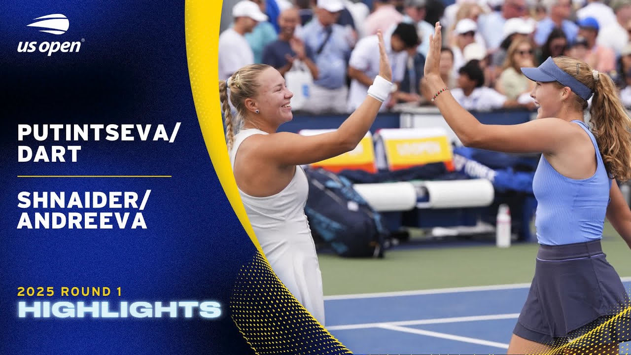 Putintseva/Dart vs. Shnaider/Andreeva Highlights | 2025 US Open Round 1