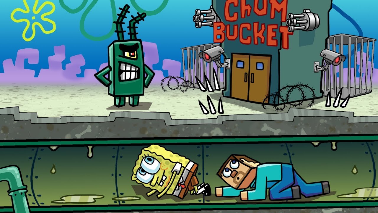 Minecraft | SNEAKING INTO THE CHUM BUCKET! (Most Secure SPONGEBOB Base)