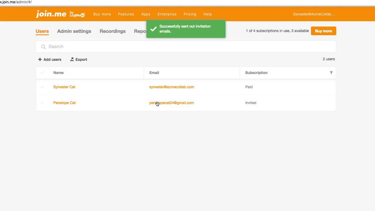 Admin Console: Managing User Accounts