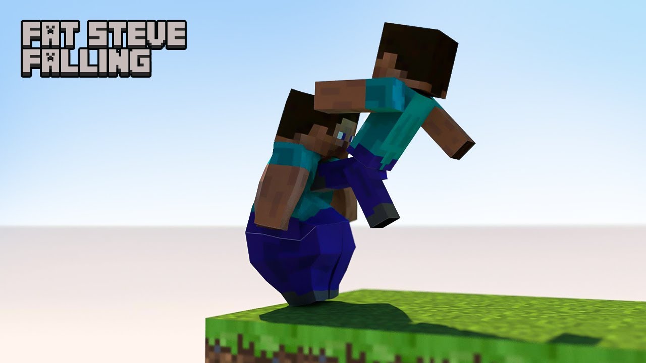 Minecraft - Steve falling down [fat Steve edition] 60FPS animation