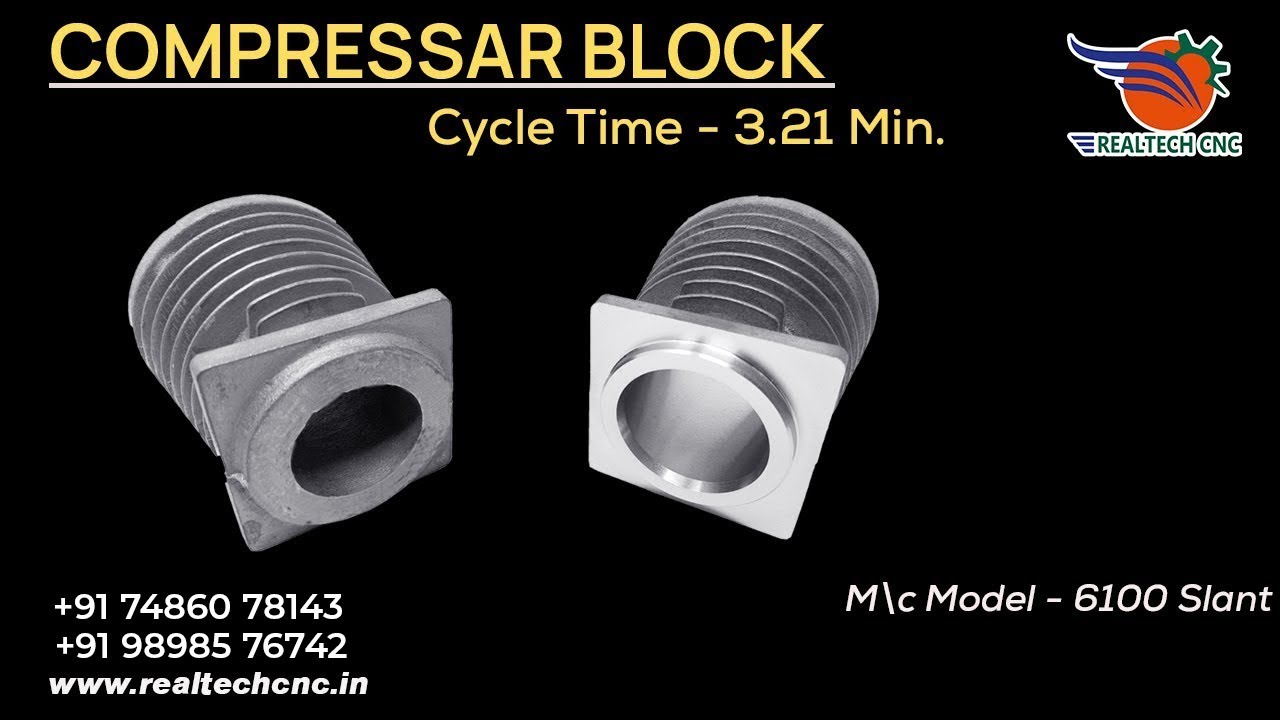 COMPRESSAR BLOCK | REALTECH CNC MACHINE | FIRST SETUP VD-077