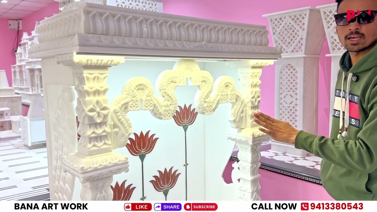 परफेक्ट घर का मंदिर! मकराना व्हाइट, बजट में फिट!  #marble #makrana