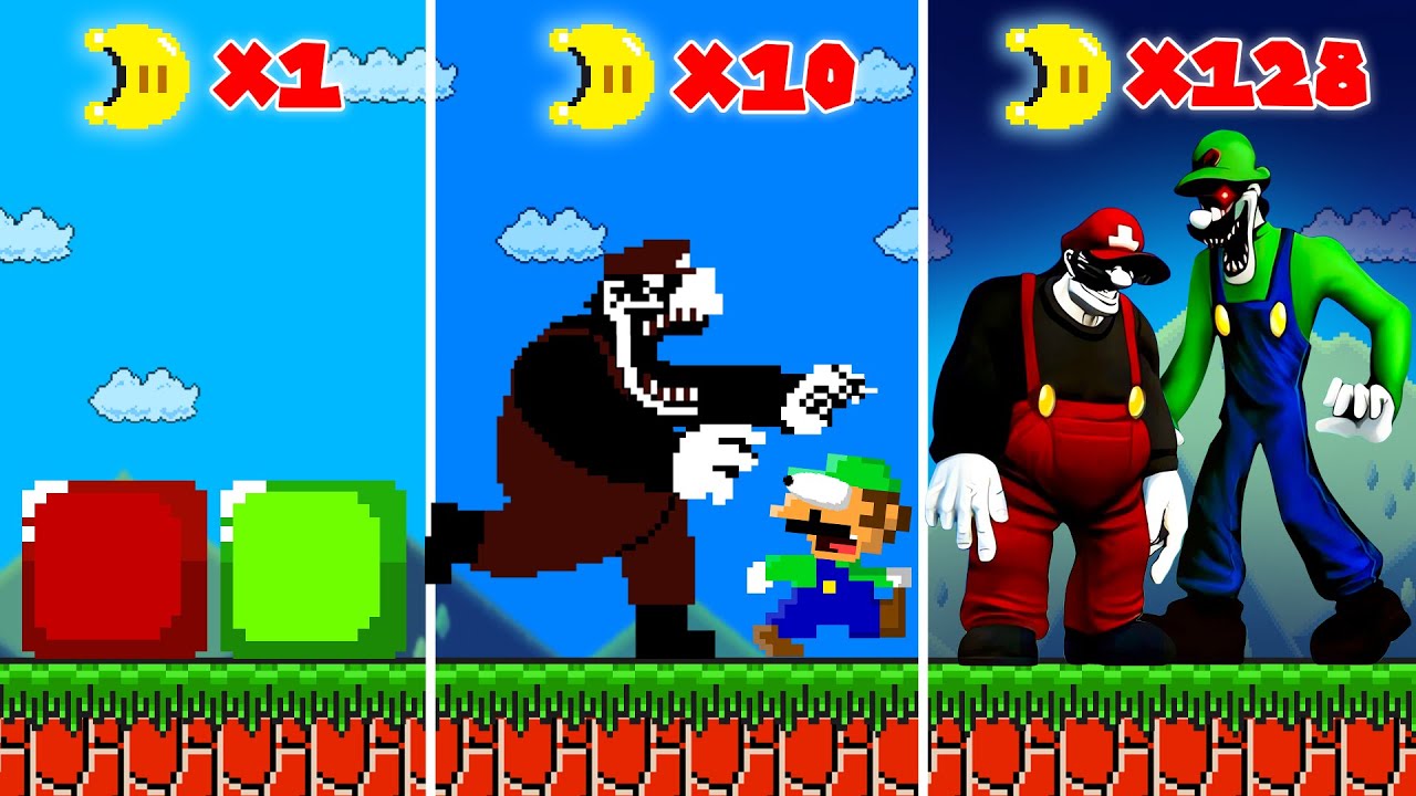 Super Mario Bros. But Every Moon Makes MX vs Luigi Turns To REALISTIC!...