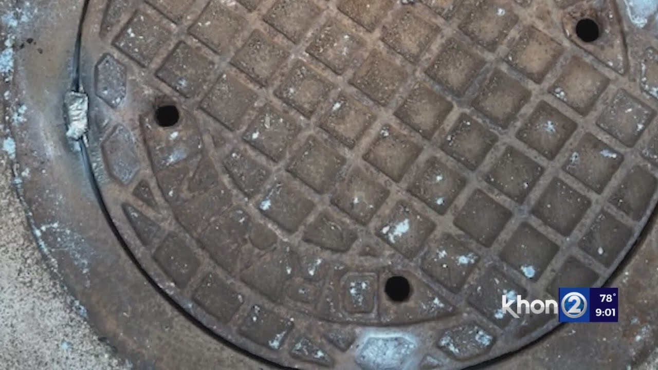 Resident claims strangers emerged from storm manhole on his property