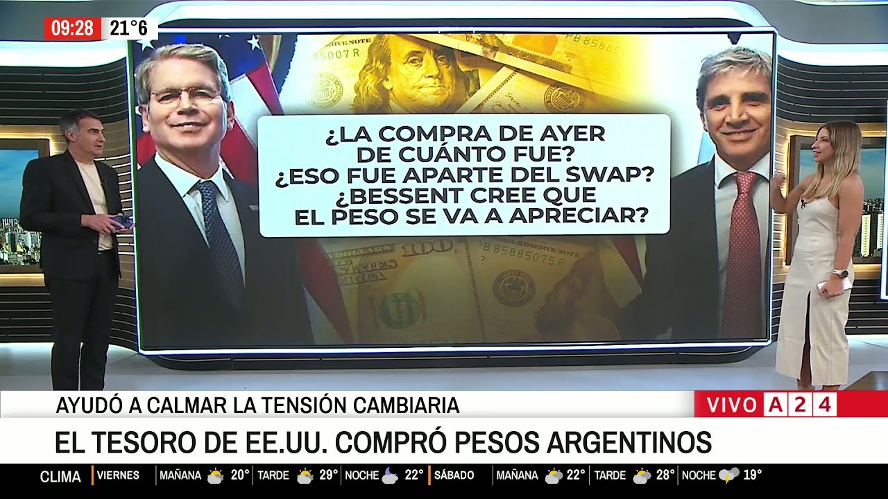 📢 EL TESORO DE EE.UU. COMPRÓ PESOS ARGENTINOS: AYUDÓ A CALMAR LA TENSIÓN CAMBIARIA