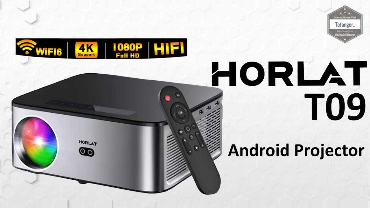 Проектор HORLAT T09 - видеопроектор Android 1080P - Android 9 - 800 ANSI люмен - распаковка