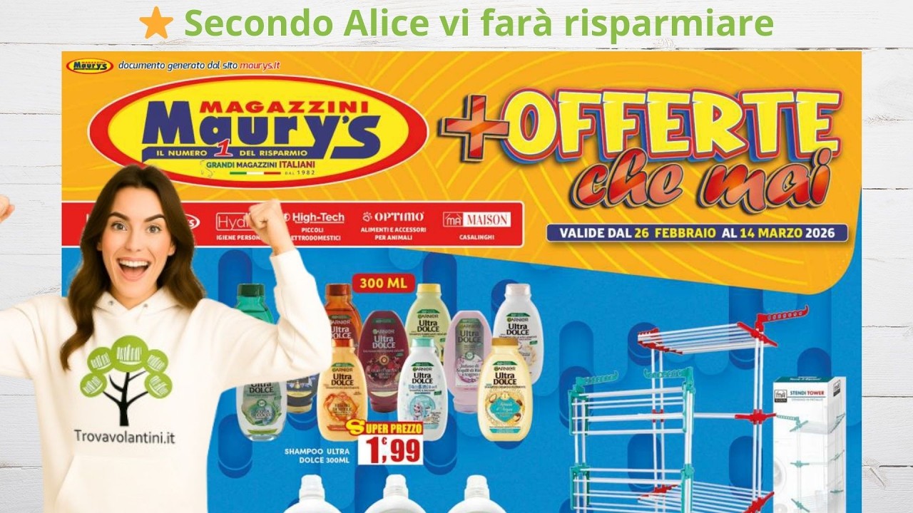 Volantino Maurys dal 26 Febbraio al 14 Marzo 2026