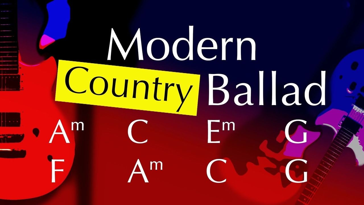 Modern Country Ballad in A-minor/C-major, 67bpm. Country backing track. Play along & have fun!