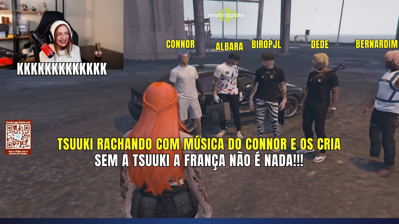 Tsuuki RACHANDO o bico com Connor, Dedé, Albara, Biropjl e Bernadim fazendo música pra ela 😂🔥