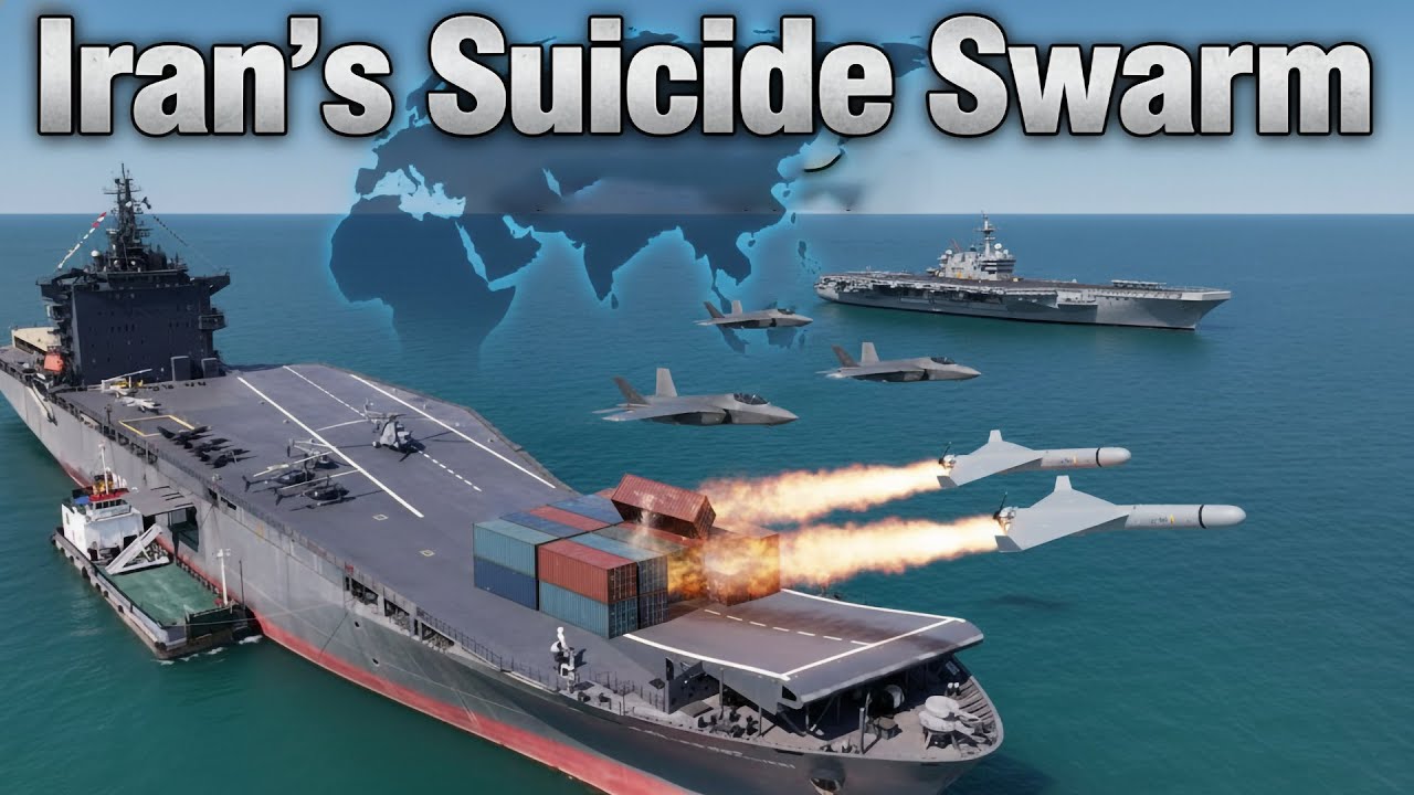 Iran’s Kamikaze Swarm Takes Over the Ocean!: 100 Hidden Drones vs US Aircraft Carrier!