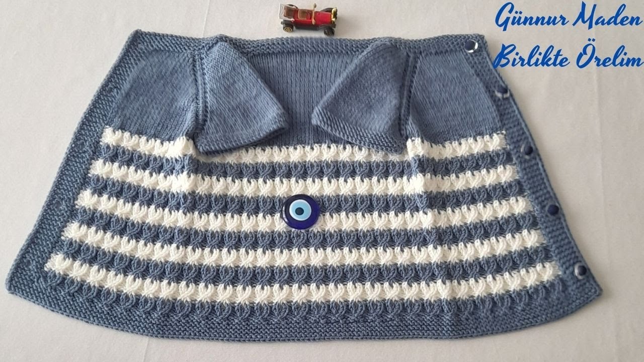 Renkli Burgulu Erkek Bebek Yeleği                        #baby #knittingpattern #madenin_elemeği