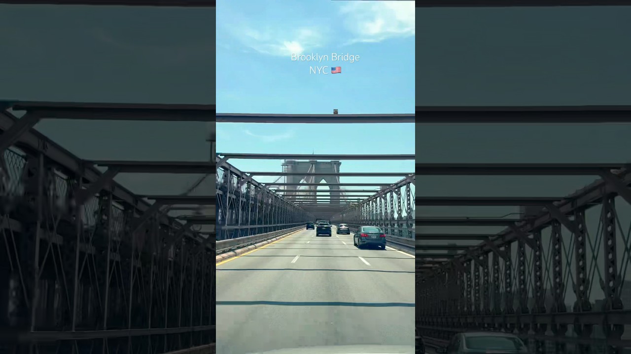Driving across the Brooklyn Bridge , New York City 🇺🇸 #nyc #usa #brooklynbridge