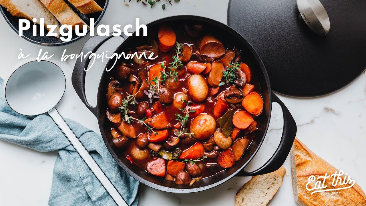 Pilzgulasch &agrave; la bourguignonne | Eat this! Vegan kann jeder