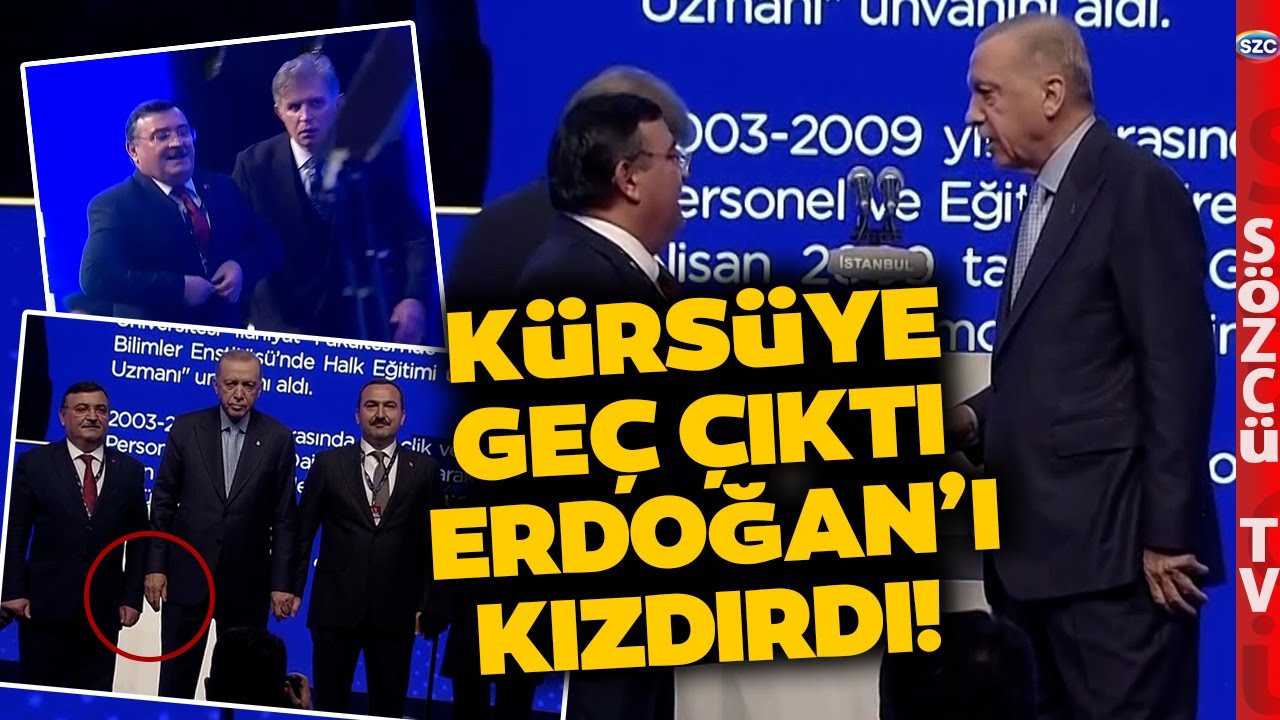 Kürsüye 75 Saniye Geç Çıktı Erdoğan'ı Çileden Çıkardı Çok Sinirlendirdi! İşte O Anlar