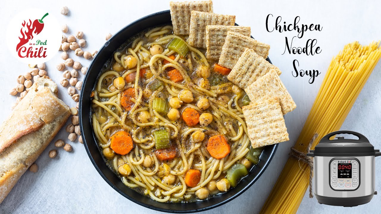 Instant pot Chickpea Noodle Soup - Vegan | Instant pot soup recipes | ASMR Cooking