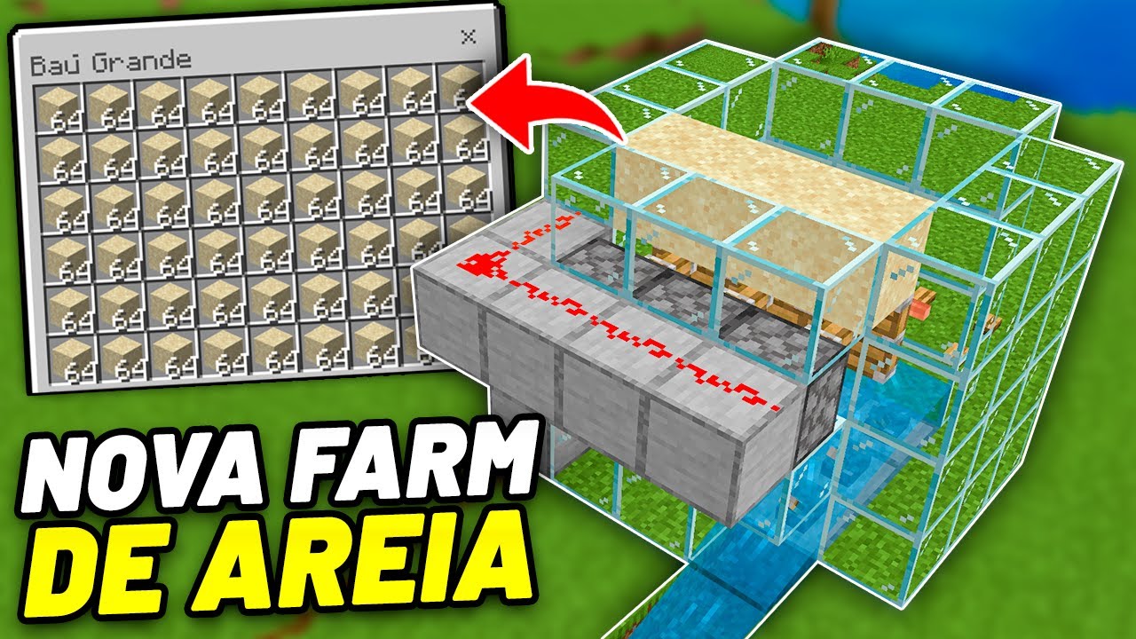 NOVA FARM de AREIA INFINITA no Minecraft Bedrock 1.21 – Fácil e Automática