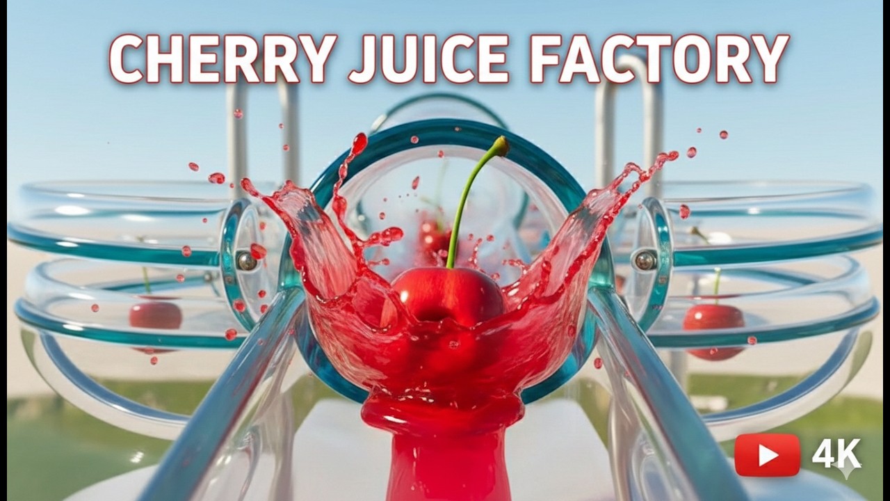 The Ultimate Cherry Juice Factory | 4K ASMR Visuals-Stillwave ASMR