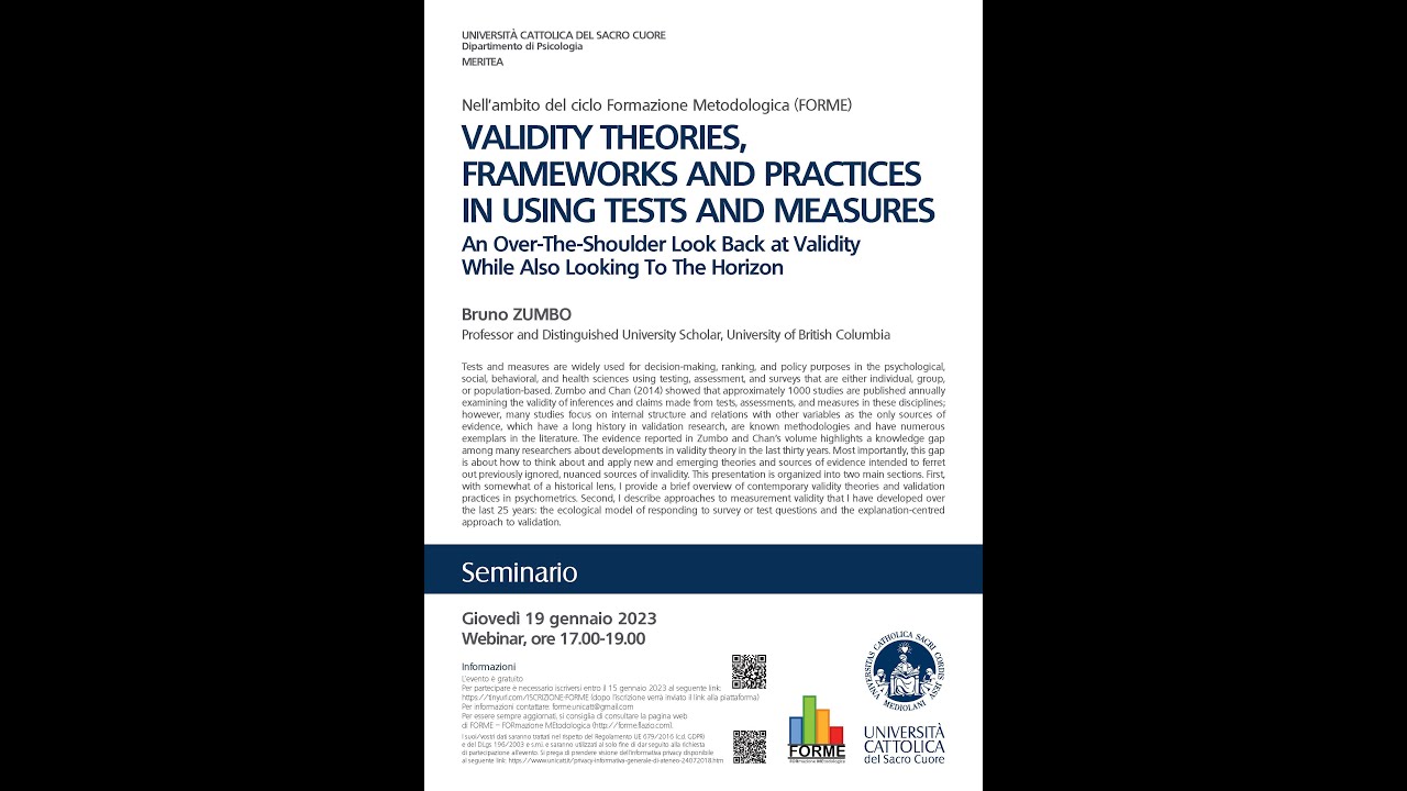 Question & answer: Validity Theories, Frameworks & Practices In Using Tests & Measures, 2023, Milan