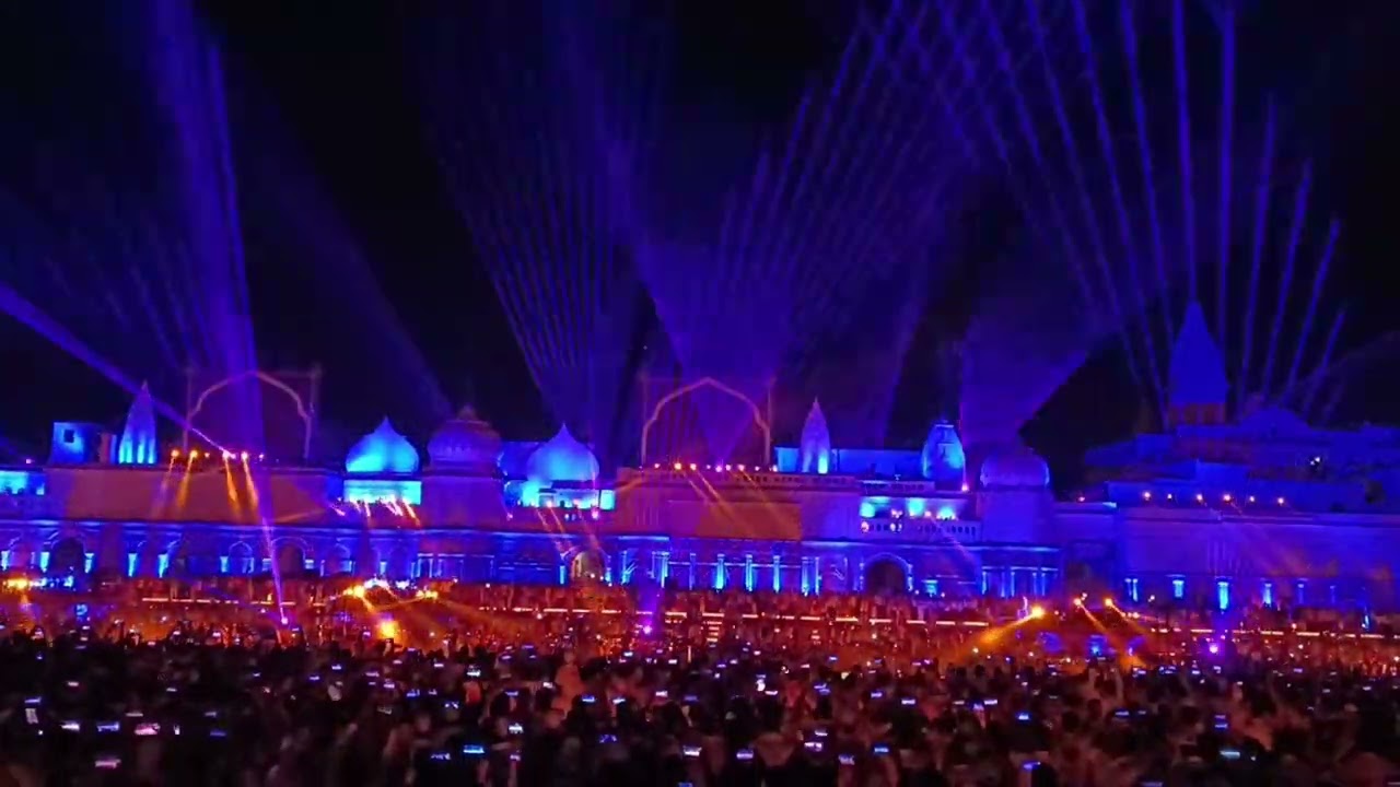 Ayodhya Deepotsav 2022 Laser Show With original Sound...Naya Ghat Ayodhya Ji