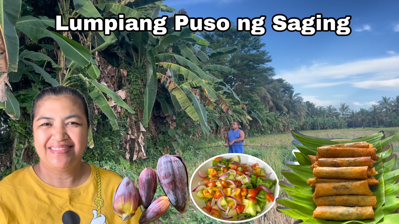 Lumpiang puso ng Saging + Ensaladang mustasa