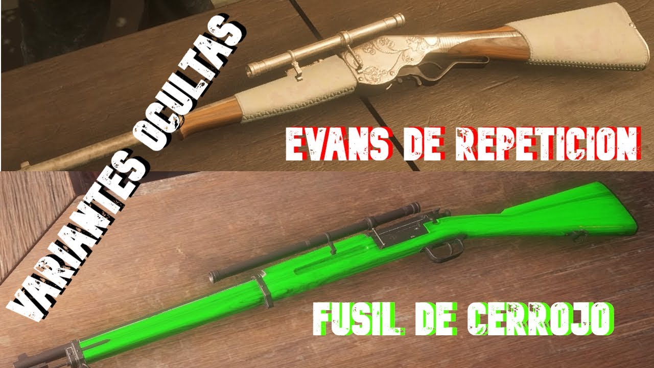 TRUCO/GLITCH  VARIANTES OCULTAS DE FUSIL CERROJO Y EVANS DE REPETICION/RED DEAD REDEMPTION 2 ONLINE