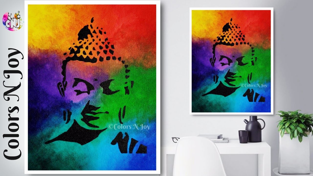 Lord Buddha Painting for Beginners | Abstract Buddha Painting using Acrylic Colors