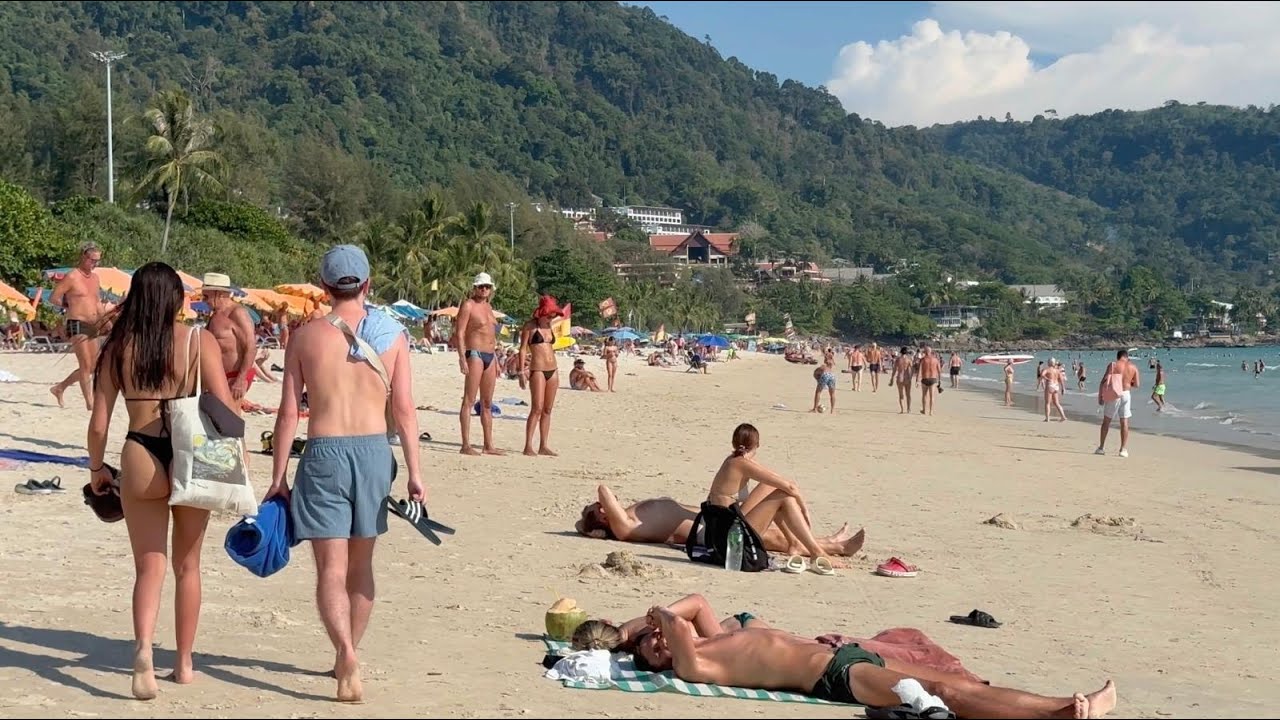 Phuket Patong Beach Walking -Best Beach in The World Hot Day