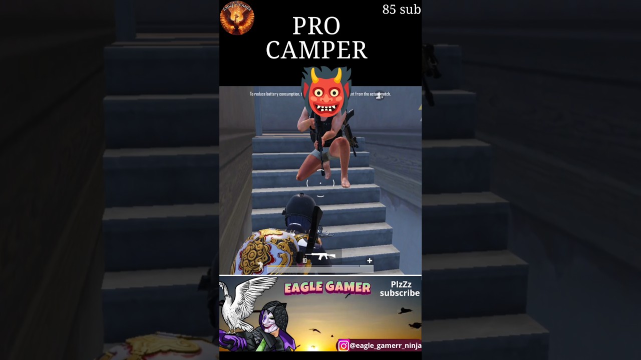 PRO CAMPER IN MY LOBY // EAGLE GAMER #camper #shortfeed #pro #procamper #victor #pubg #bgmi #comedy