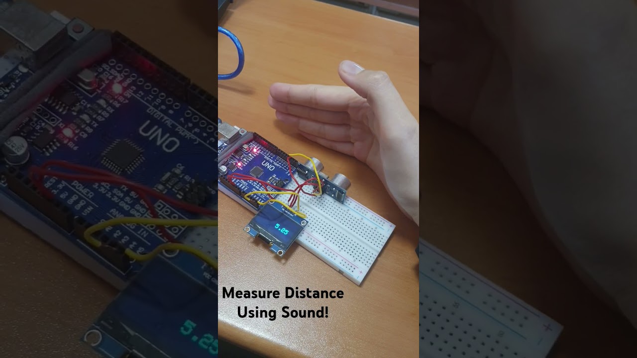 Measure Distance with Sound! Ultrasonic Sensor & OLED Display DIY🚀 #arduino #diy #oleddisplay
