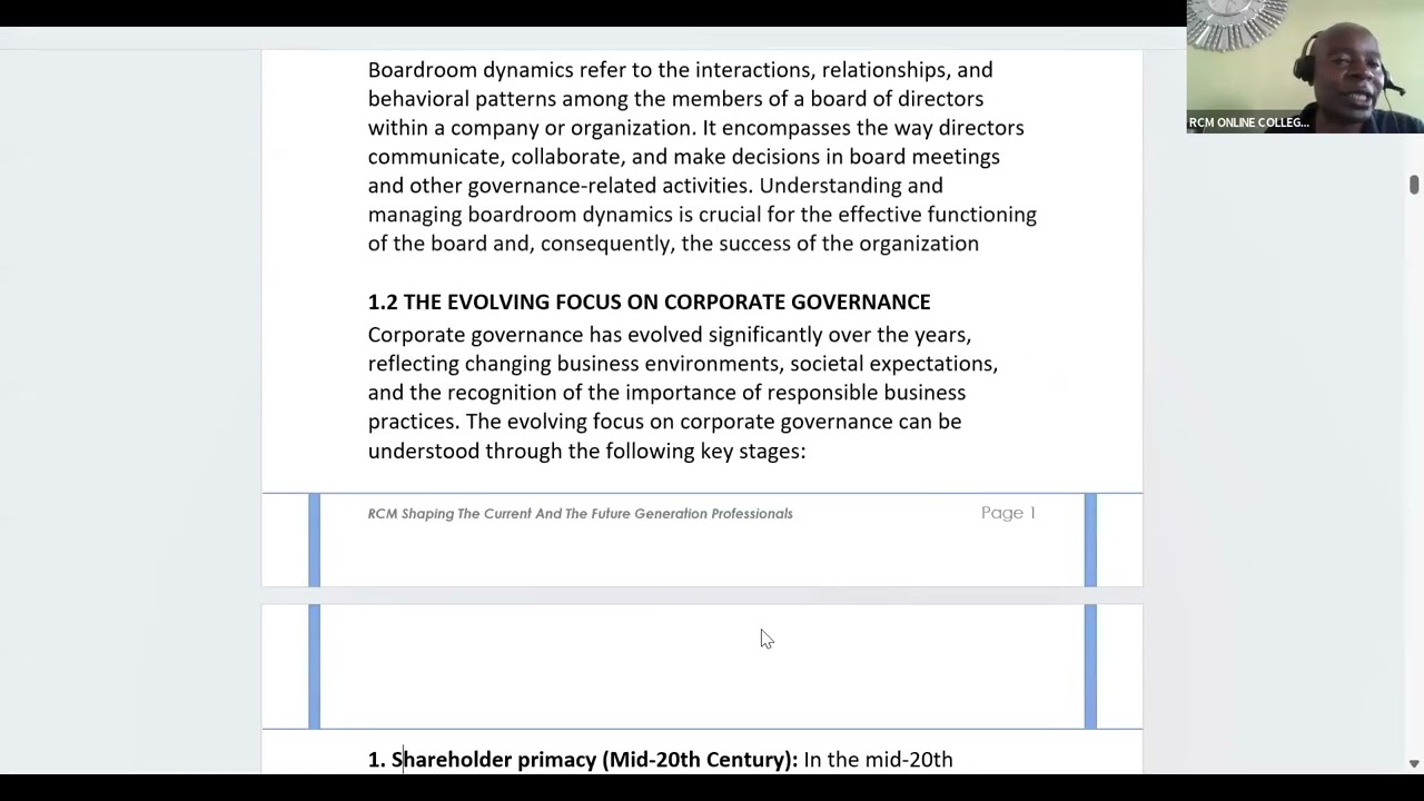Certified secretaries (CS) . Boardroom dynamics. Topic 1