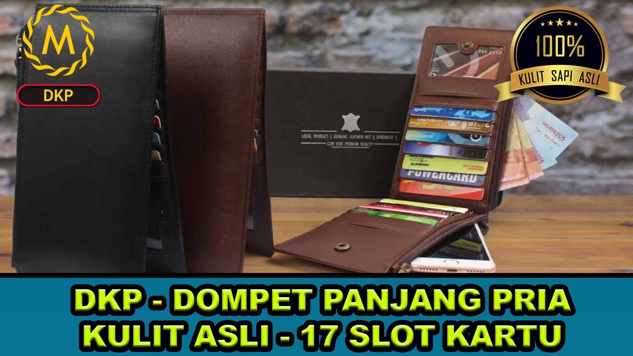 DKP - Dompet Panjang Pria, Kulit Asli, 17 Slot Kartu, Exclusive dan Classic