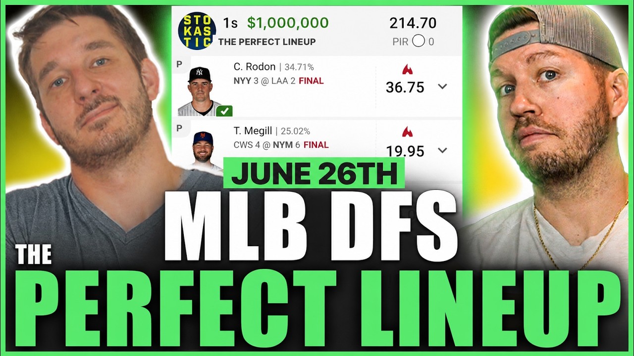 MLB DFS Picks & Strategy | DraftKings Top Plays for FRI JUNE 26