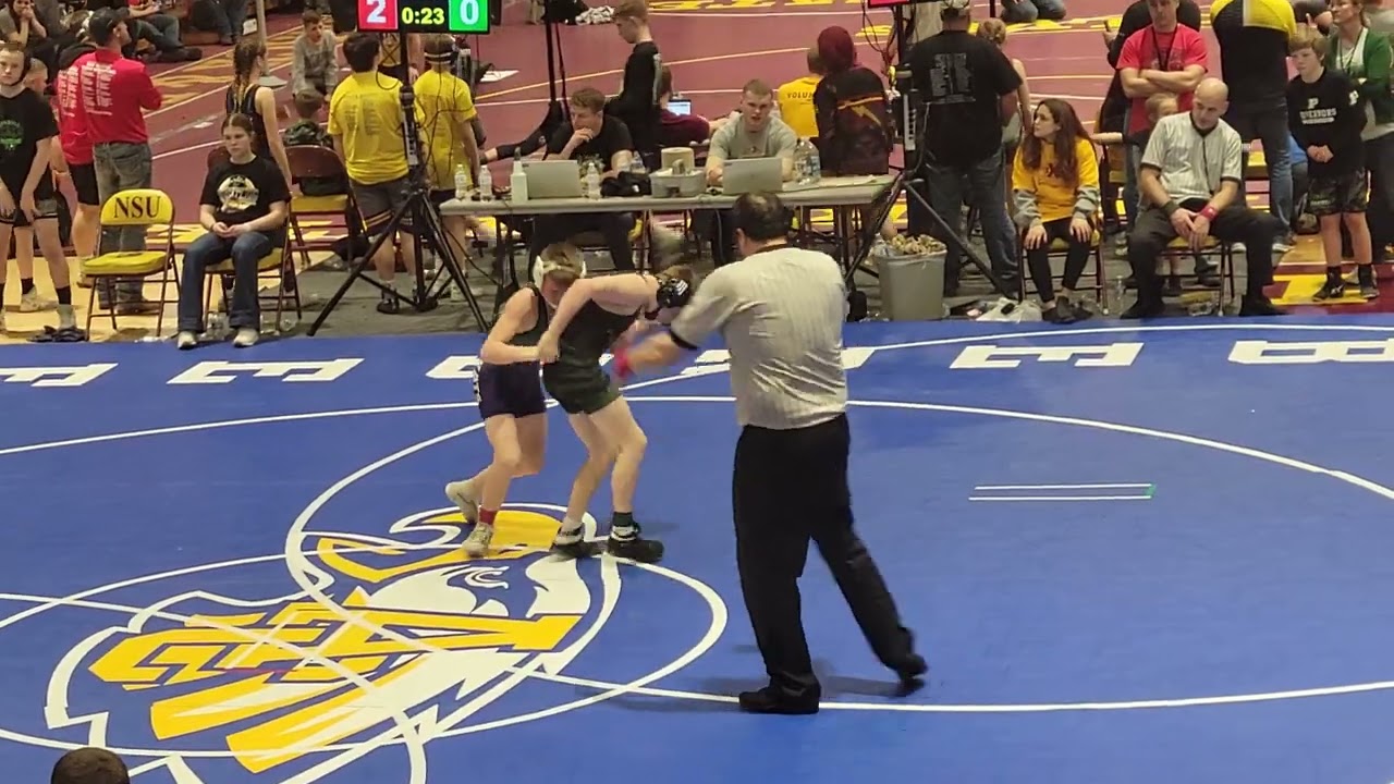 2023-3-25: SDWCA State AAU Wrestling Tournament - Vincent 5th match (schoolboy 115#)