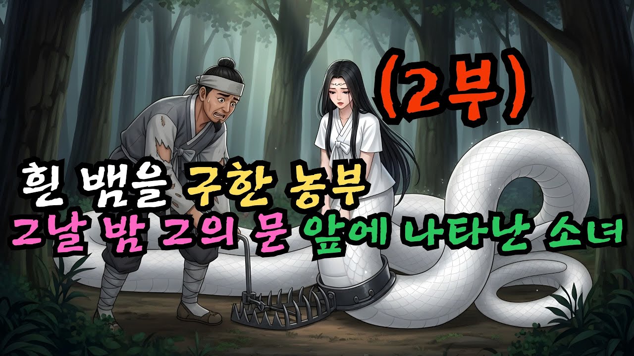 👌잠자기전 듣는 옛날이야기 1시|흰 뱀을 구한 농부, 그날 밤 그의 문 앞에 나타난 소녀 (2부) 백사전설ㅣ옛날이야기 ㅣ민담 ㅣ오디오북ㅣ전설ㅣ설화 ㅣ야담