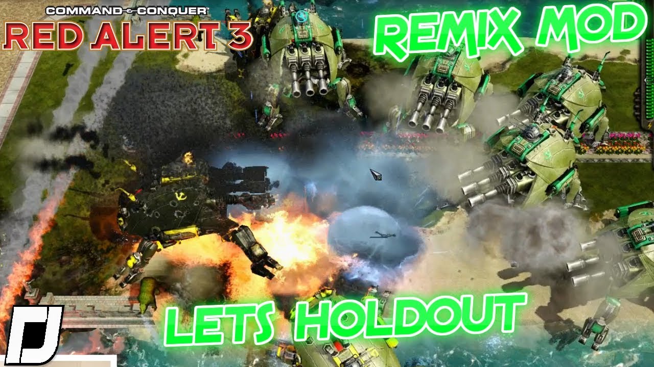 Lets Holdout : Remix MOD , Red Alert 3 Mod , 2v2 Vs Brutal Ai , Multiplayer Gameplay , 2019 , HD