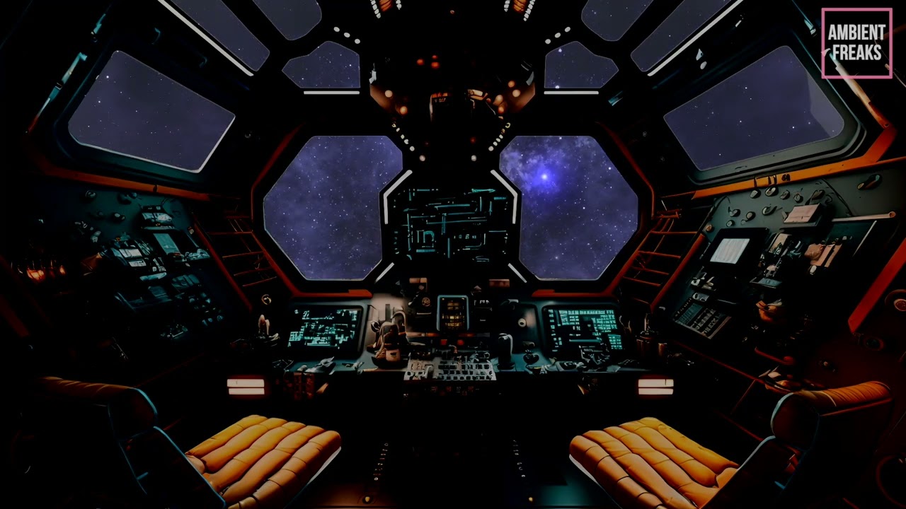 ‍🚀Deep Space Sleeping Quarters. White and Grey Noise. Relaxing Sounds of Space Flight .