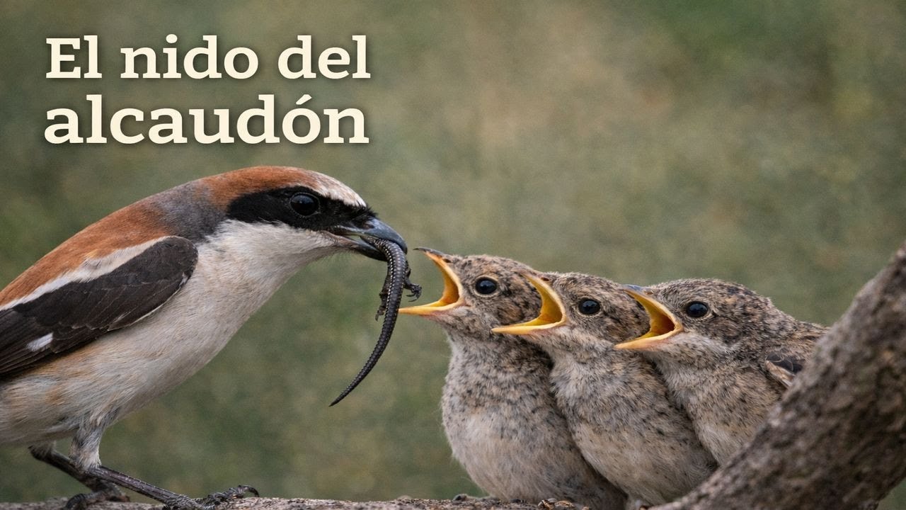 El nido del alcaudón común (Lanius senator)