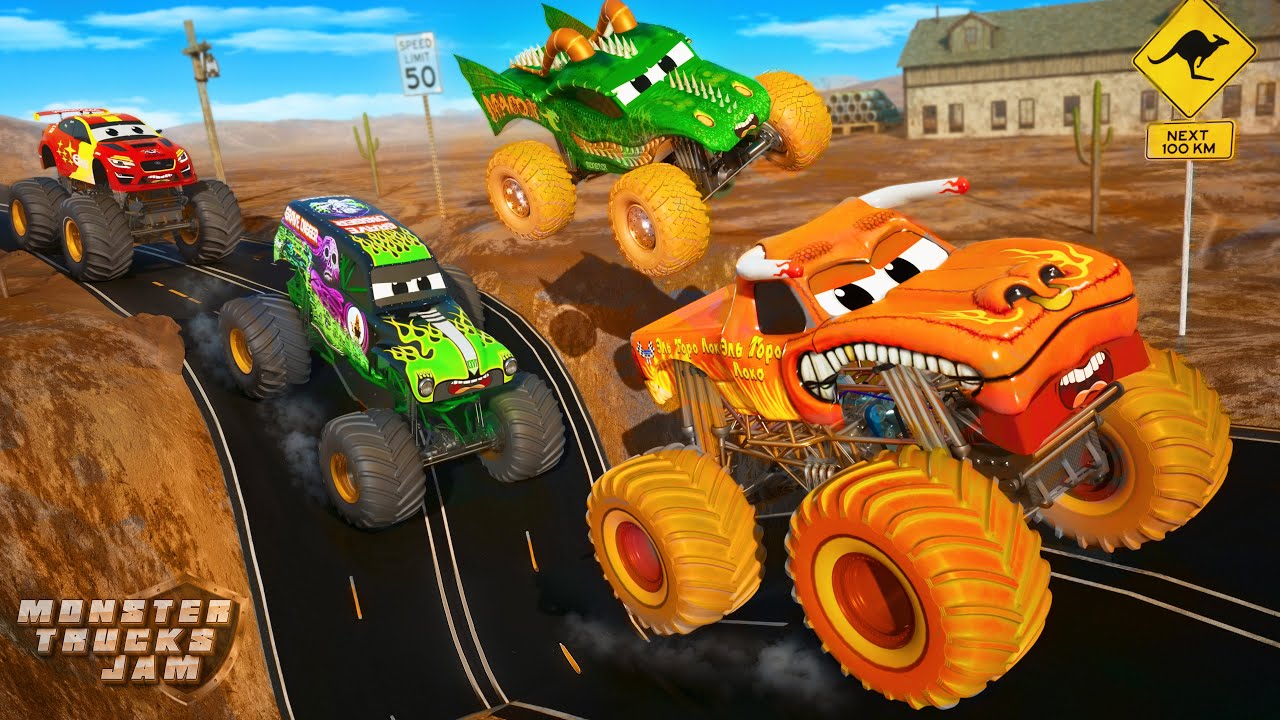 Monster Trucki pokonują ogromne wyboje, zaliczając szalone kraksy! Mod BeamNG
