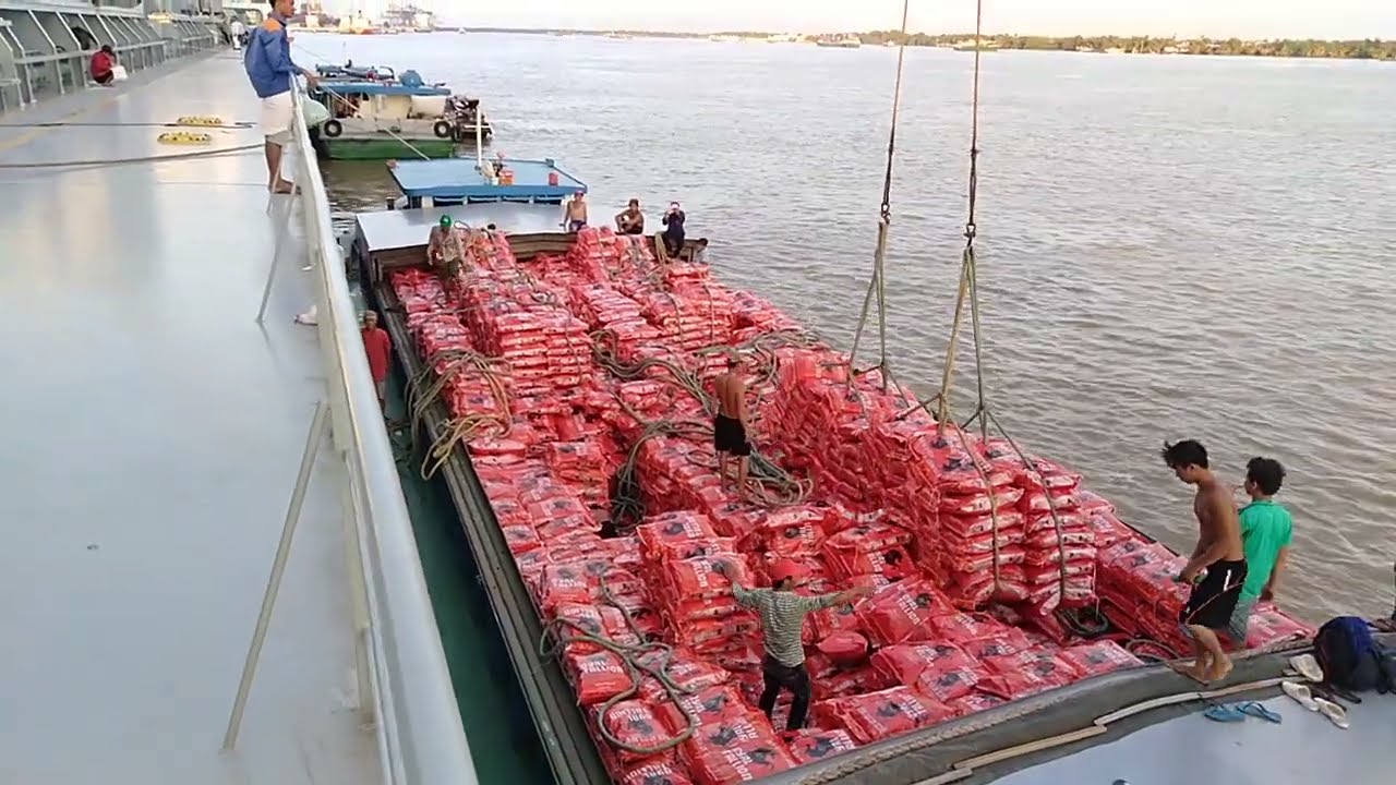 Ho Chi Minh, Vietnam Loading Rice Ho Chi Minh River