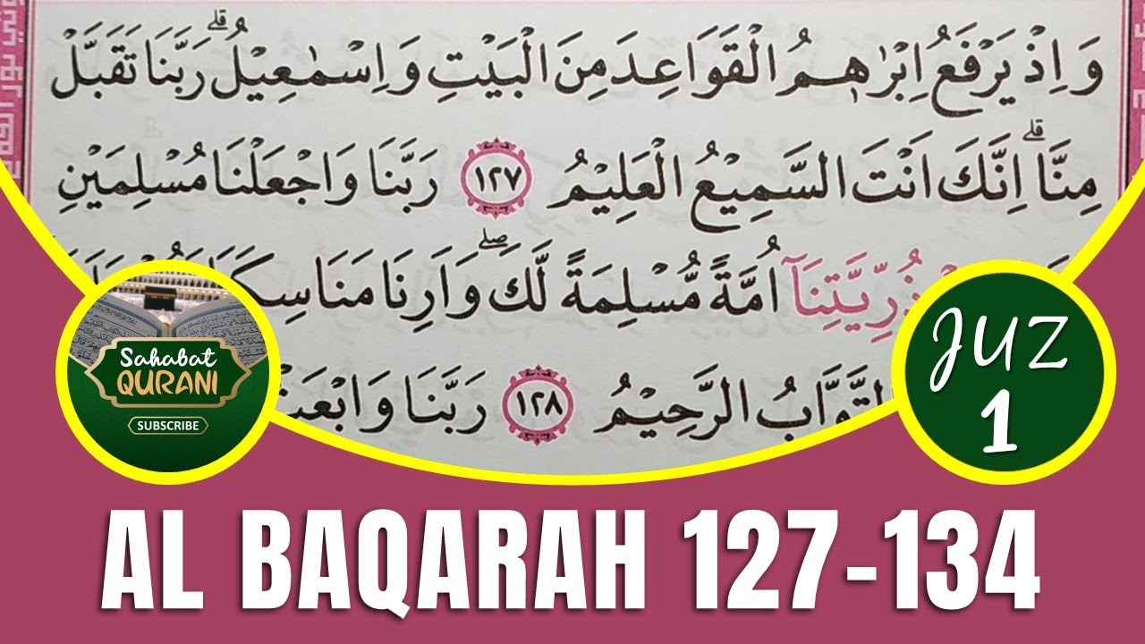 TADARUS ALQURAN MERDU - Belajar Membaca Al Quran | Surat Al Baqarah Ayat 127-134 | Metode Ummi Juz 1