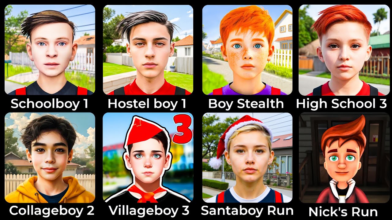 Schoolboy Runaway Stealth, Schoolboy Escape 2: Village, Boy Stealth Escape: Runaway, Nick's Runaway2