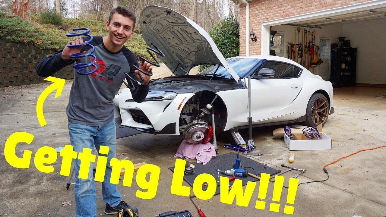 A90 Toyota Supra H&R Lowering Spring Installation!! Perfect Stance!!