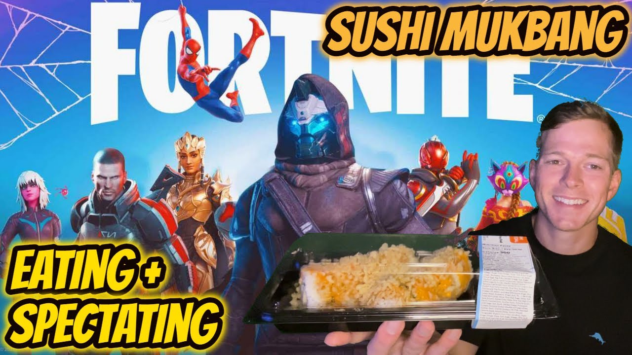 ASMR Gaming: Fortnite | Eating And Solo Spectating! - Sushi Mukbang & Whispering