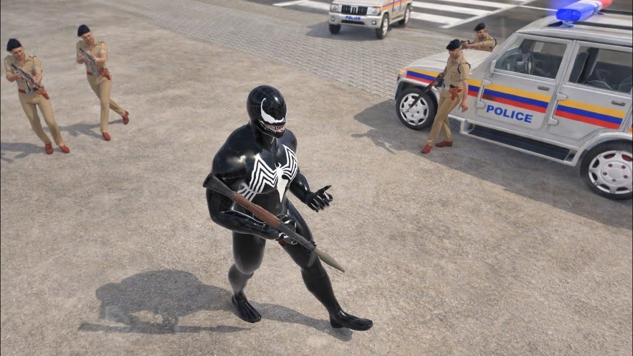 Venom vs police fight in indian theft auto simulator 💥⚡🕸️